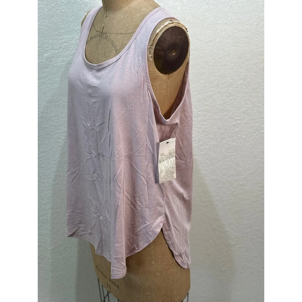 Sage Collective Women XL Bare Pink Braided Strappy Back Flowy Tank Top NWT - Picture 6 of 11